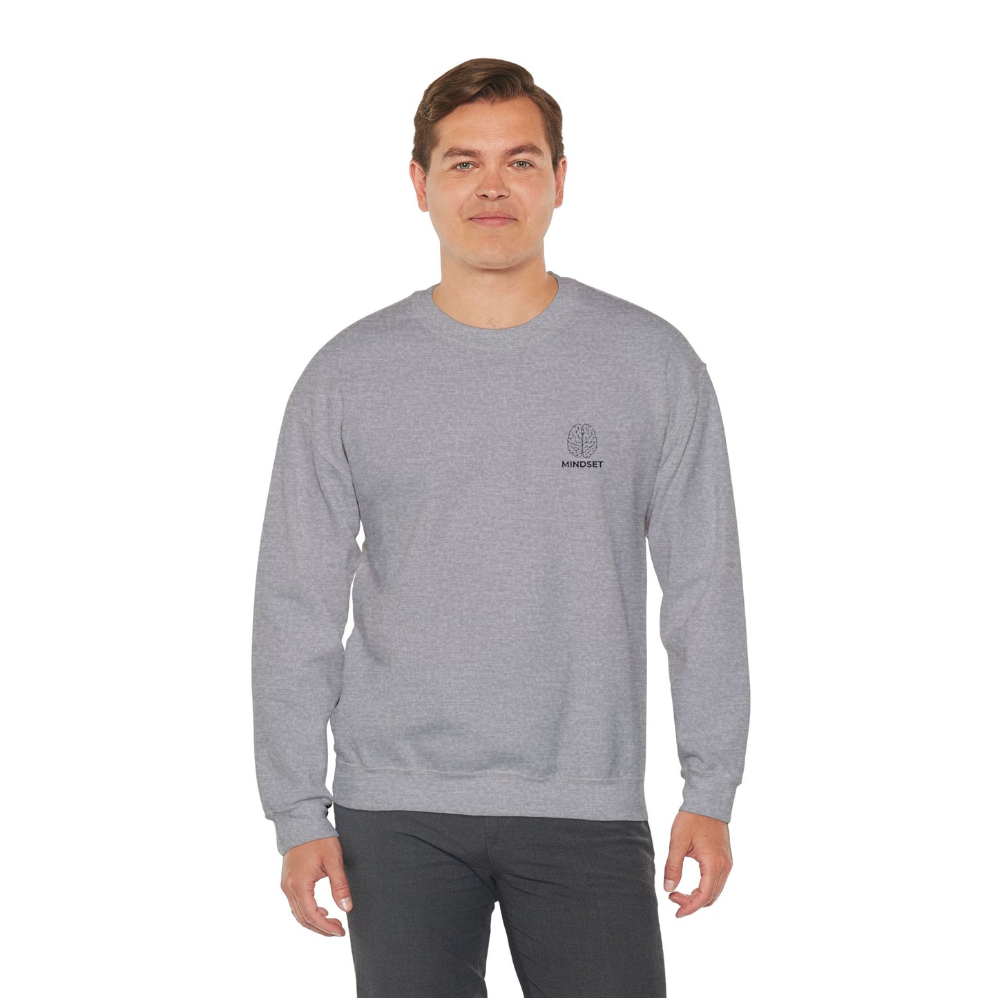 Mindset - Embroidered Cozy Autumn Unisex Sweatshirt, Fall Fashion, Comfortable Casual Wear, Gift, Everyday Style