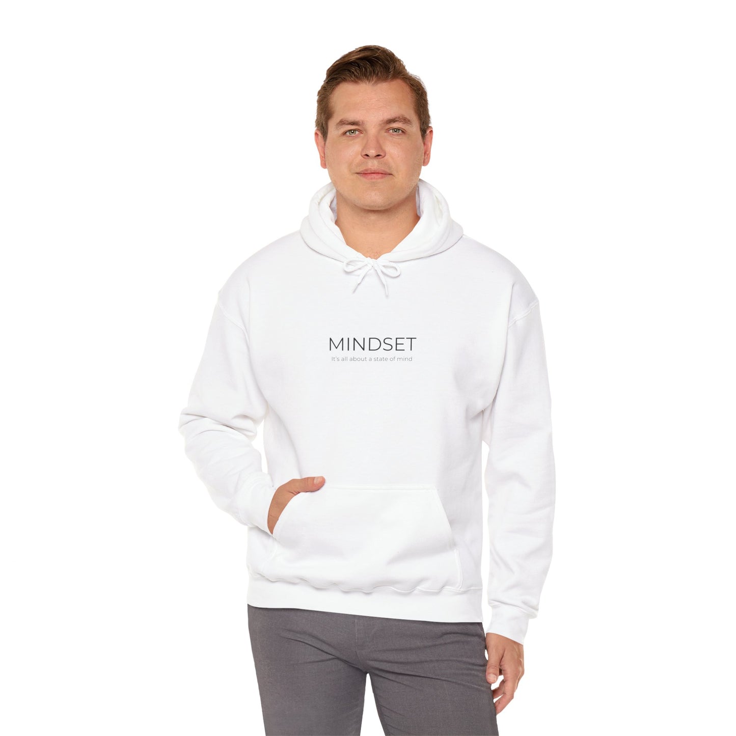 Mindset Unisex Heavy Blend Hooded Sweatshirt, Cozy Hoodie for Inspiration, Perfect Gift for Mindfulness, Motivational Apparel.