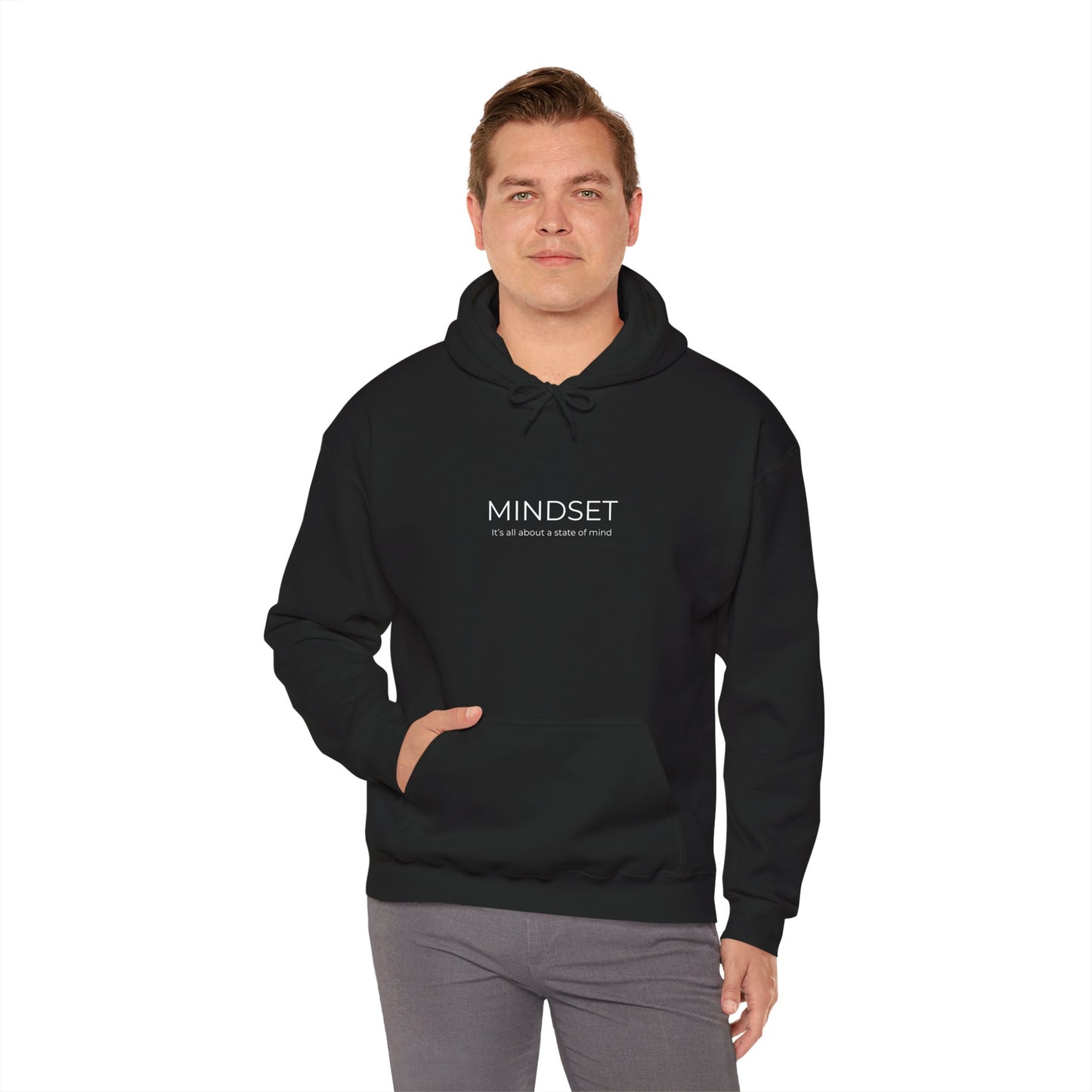 Mindset Unisex Heavy Blend Hooded Sweatshirt, Cozy Hoodie for Inspiration, Perfect Gift for Mindfulness, Motivational Apparel.