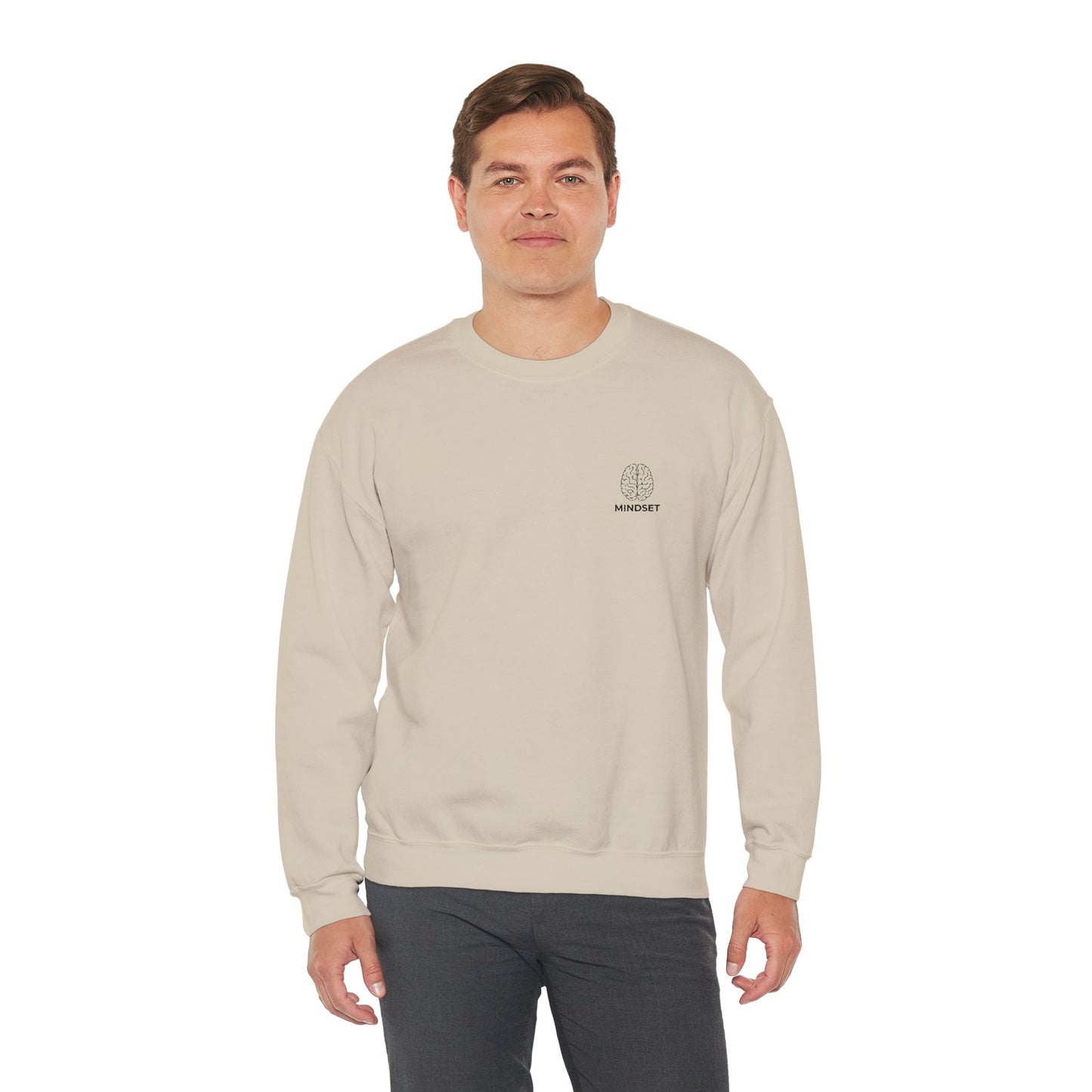 Mindset - Embroidered Cozy Autumn Unisex Sweatshirt, Fall Fashion, Comfortable Casual Wear, Gift, Everyday Style