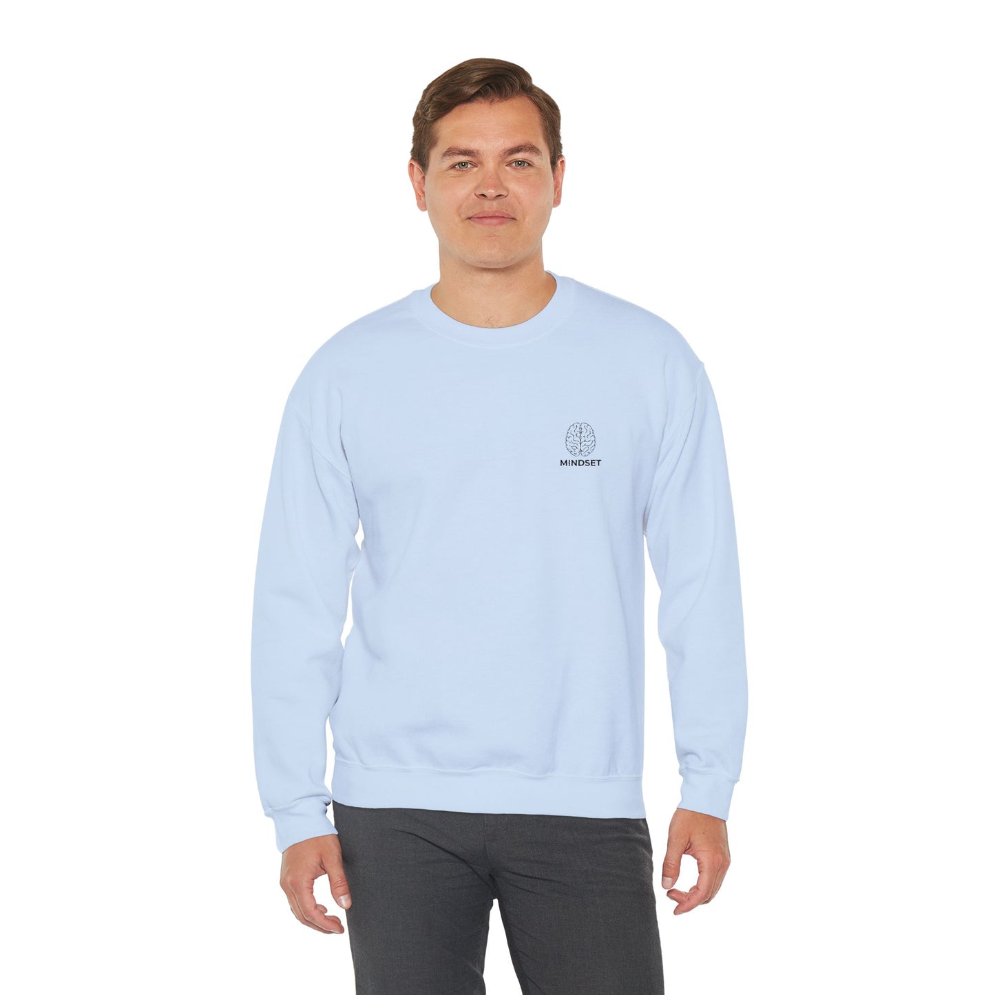 Mindset - Embroidered Cozy Autumn Unisex Sweatshirt, Fall Fashion, Comfortable Casual Wear, Gift, Everyday Style