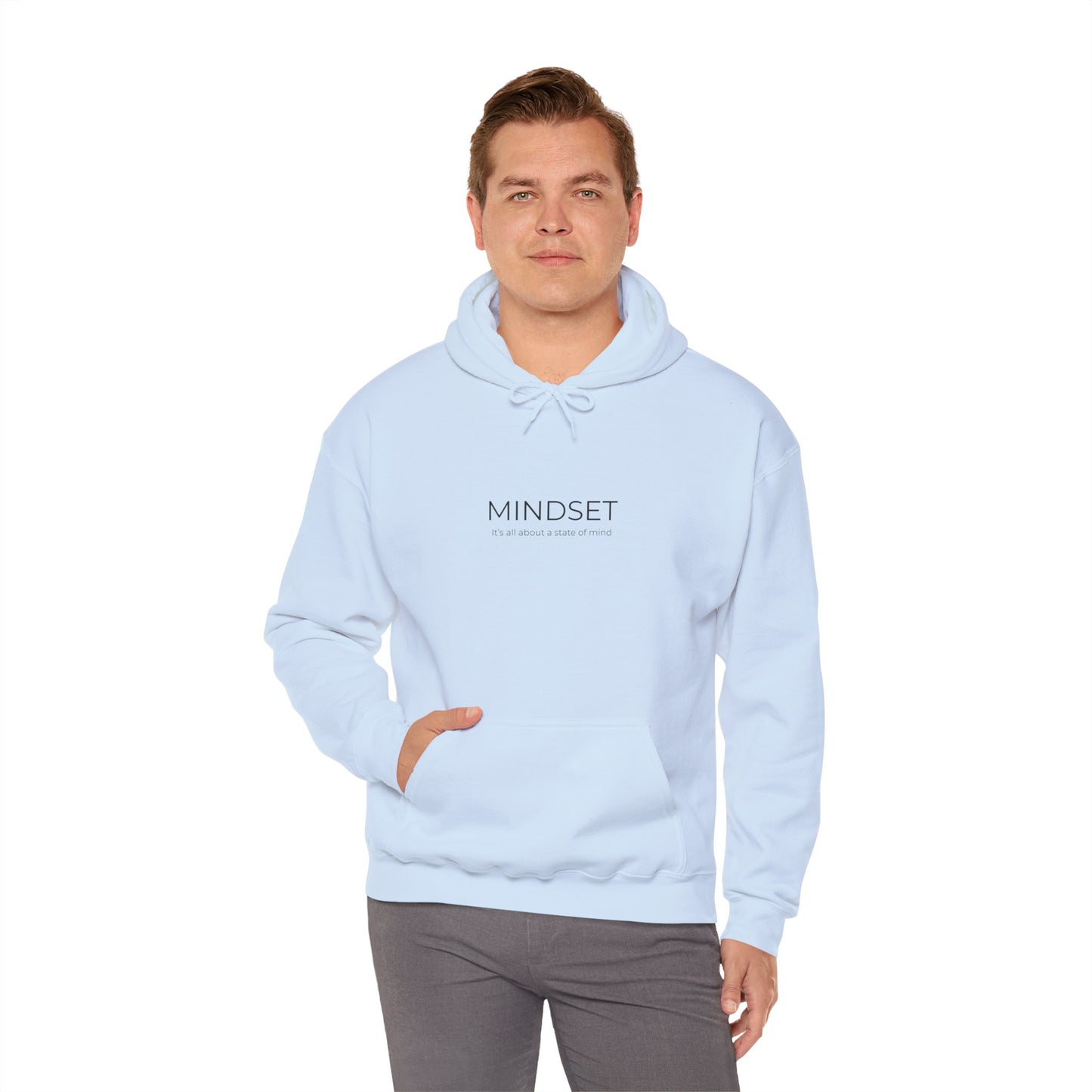 Mindset Unisex Heavy Blend Hooded Sweatshirt, Cozy Hoodie for Inspiration, Perfect Gift for Mindfulness, Motivational Apparel.
