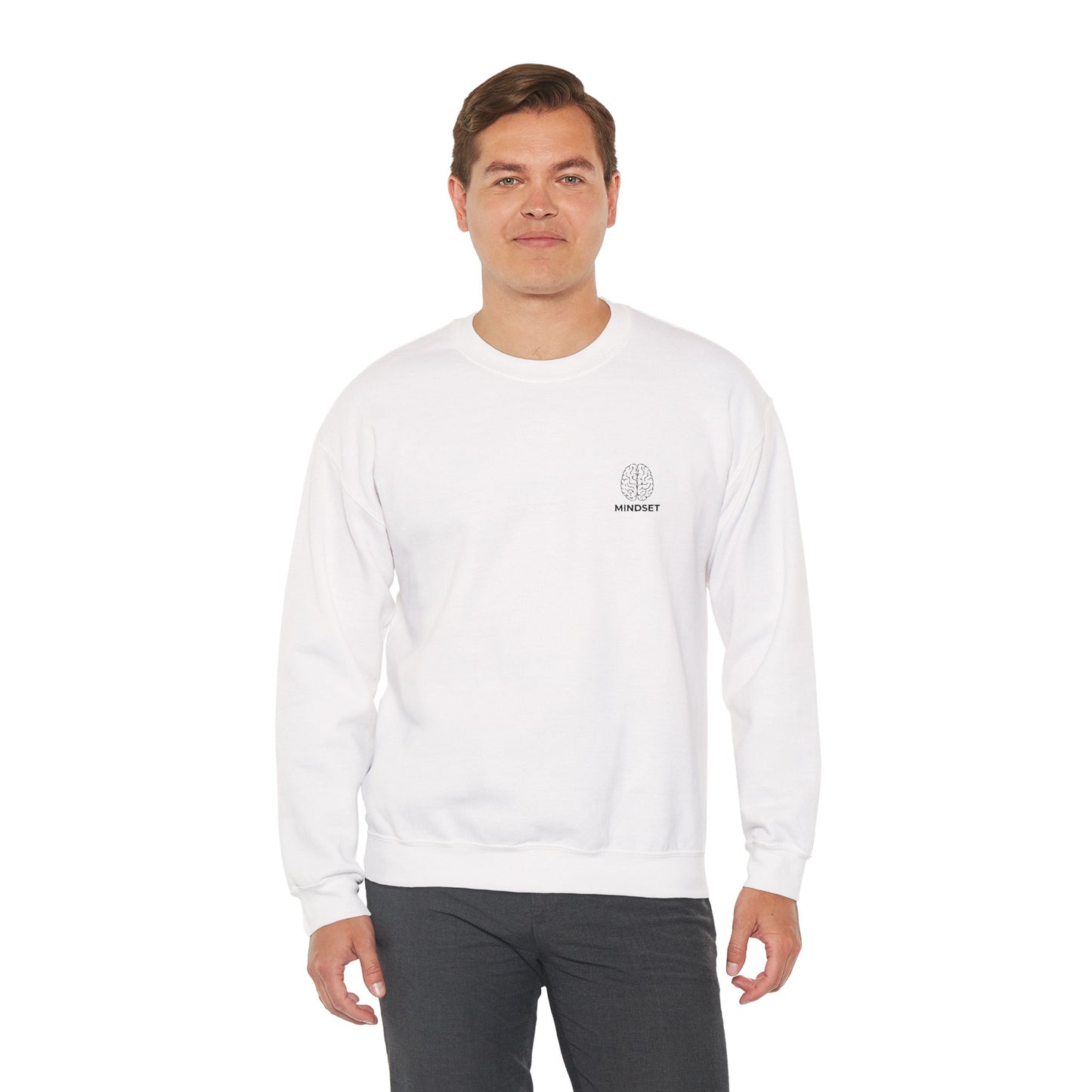 Mindset - Embroidered Cozy Autumn Unisex Sweatshirt, Fall Fashion, Comfortable Casual Wear, Gift, Everyday Style
