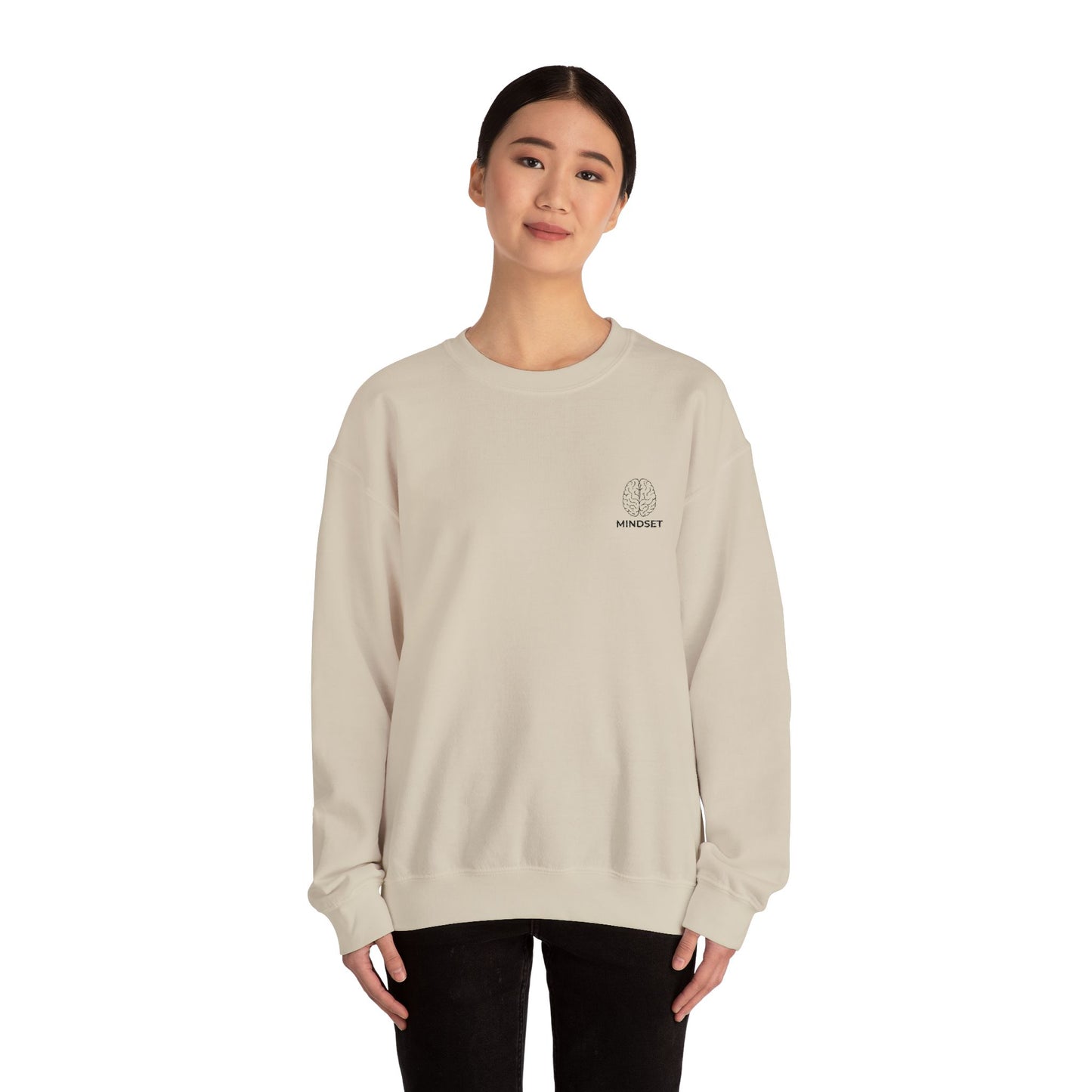 Mindset - Embroidered Cozy Autumn Unisex Sweatshirt, Fall Fashion, Comfortable Casual Wear, Gift, Everyday Style