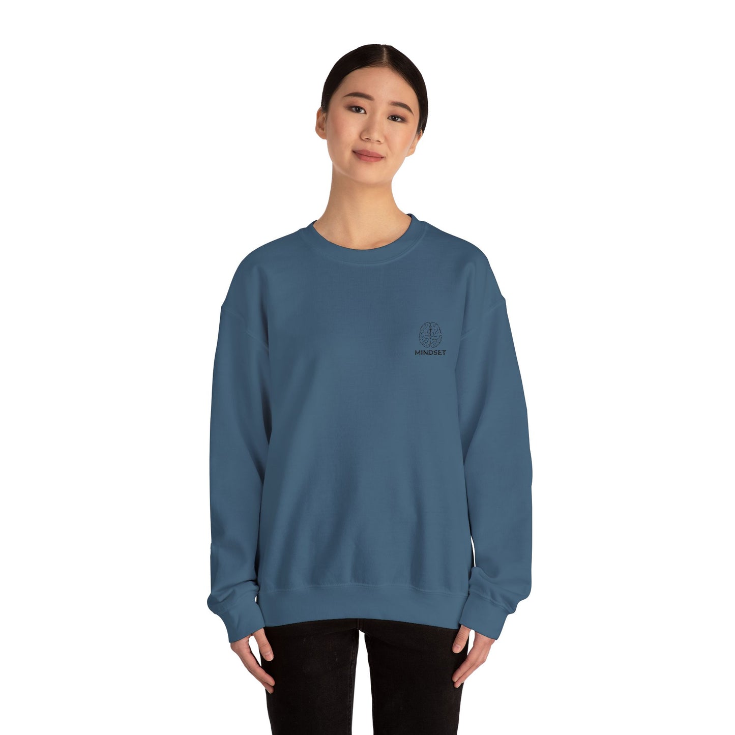Mindset - Embroidered Cozy Autumn Unisex Sweatshirt, Fall Fashion, Comfortable Casual Wear, Gift, Everyday Style