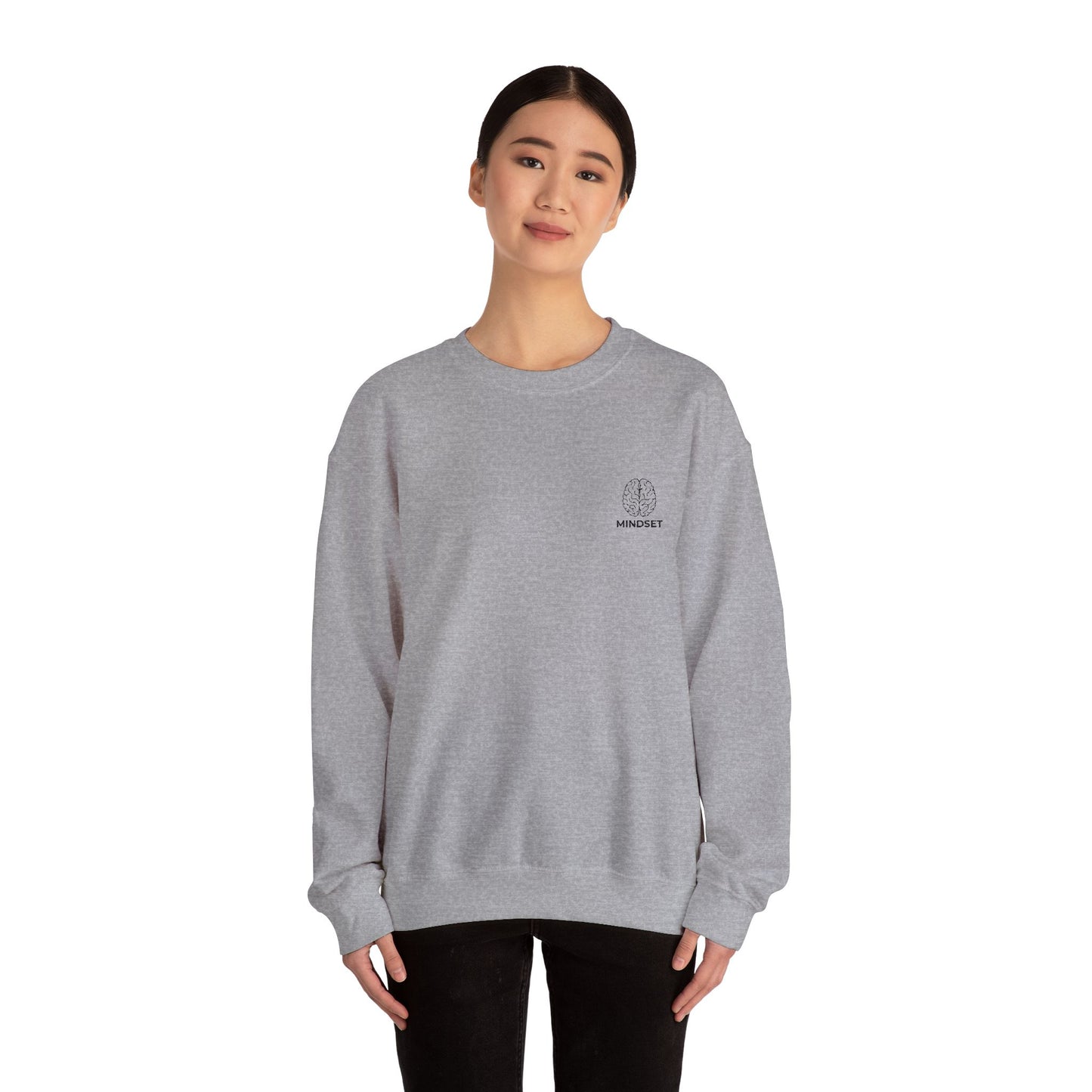 Mindset - Embroidered Cozy Autumn Unisex Sweatshirt, Fall Fashion, Comfortable Casual Wear, Gift, Everyday Style