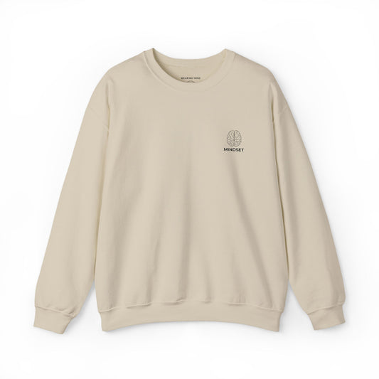 Mindset - Embroidered Cozy Autumn Unisex Sweatshirt, Fall Fashion, Comfortable Casual Wear, Gift, Everyday Style